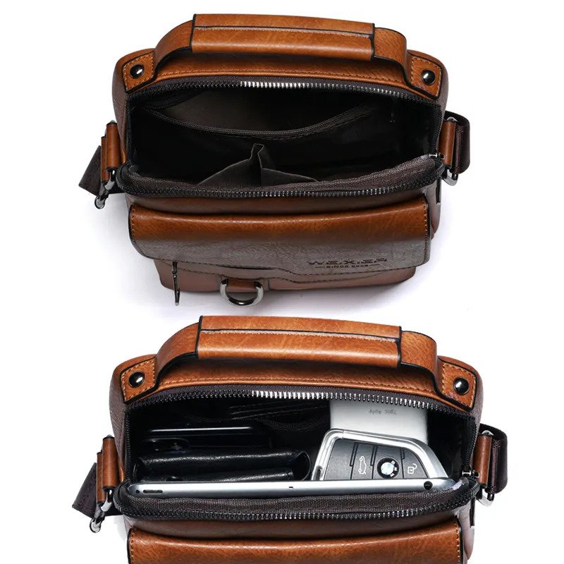 Sac à bandoulière pour homme - En cuir - WEIXIER – Image 8