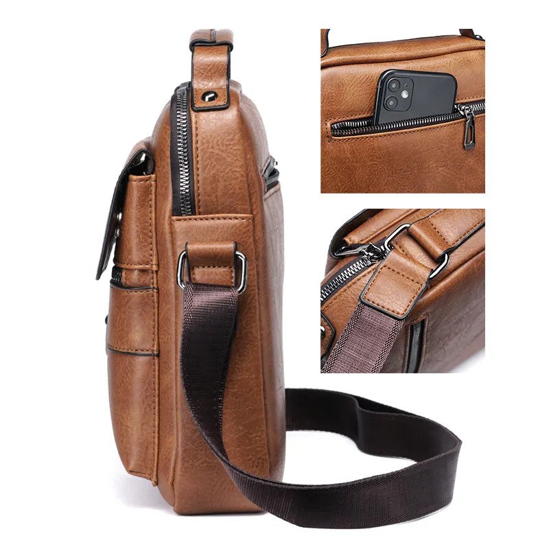 Sac à bandoulière pour homme - En cuir - WEIXIER – Image 6
