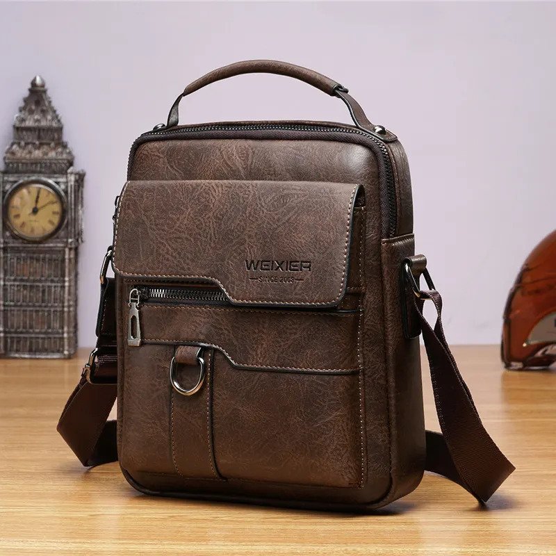 Sac à bandoulière pour homme - En cuir - WEIXIER – Image 2