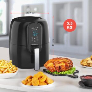 FRITEUSE DECAKILA A AIR DIGITAL 2PIECES 2.2LITRES NOIR KEEC035B