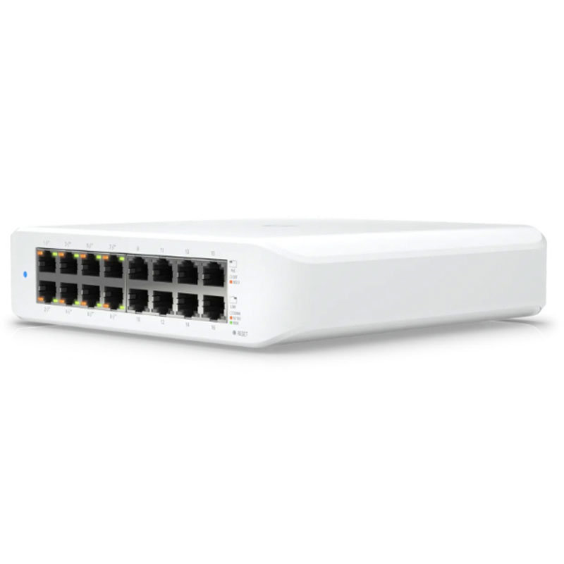 Switch 16 ports Gigabit 10/100/1000 Mbps Dont 8 ports PoE+ - Ubiquiti Switch Lite 16 PoE (USW-Lite-16-PoE)