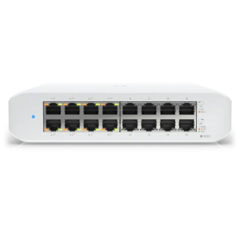 Switch 16 ports Gigabit 10/100/1000 Mbps Dont 8 ports PoE+ - Ubiquiti Switch Lite 16 PoE (USW-Lite-16-PoE) – Image 3