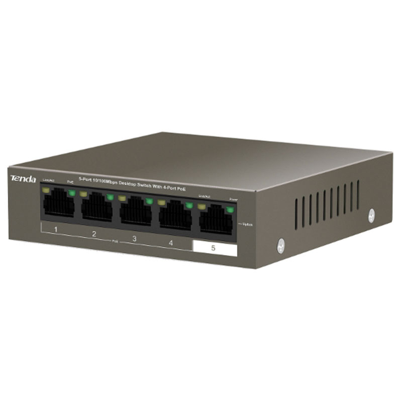 Switch 5 ports Gigabit 10/100/1000 Mbps Dont 4 ports PoE+ - Tenda TEG1105P-4-63W – Image 3