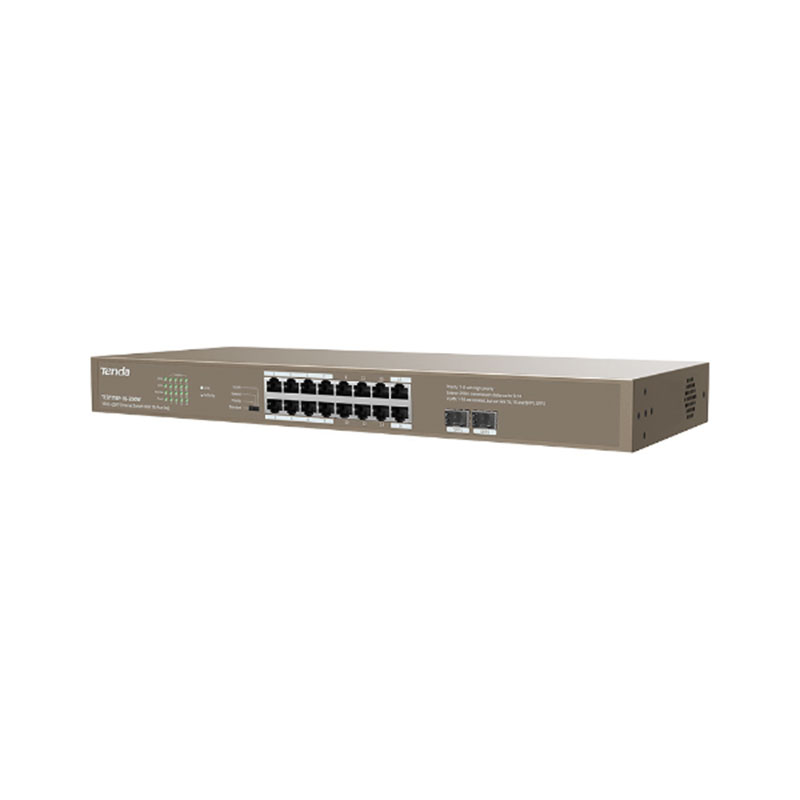 Switch 16 ports Gigabit 10/100/1000 Mbps PoE+ (+ 2 ports combo SFP 1 Gbit/s) - Tenda TEG1118P-16-250W – Image 3