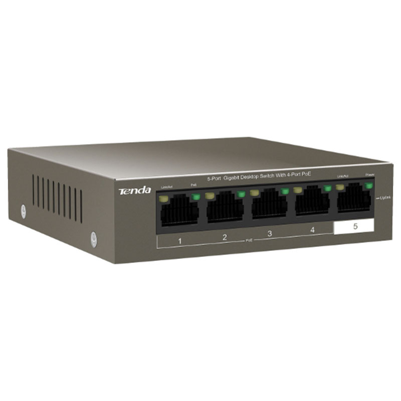 Switch 5 ports Gigabit 10/100/1000 Mbps Dont 4 ports PoE+ - Tenda TEG1105P-4-63W – Image 4