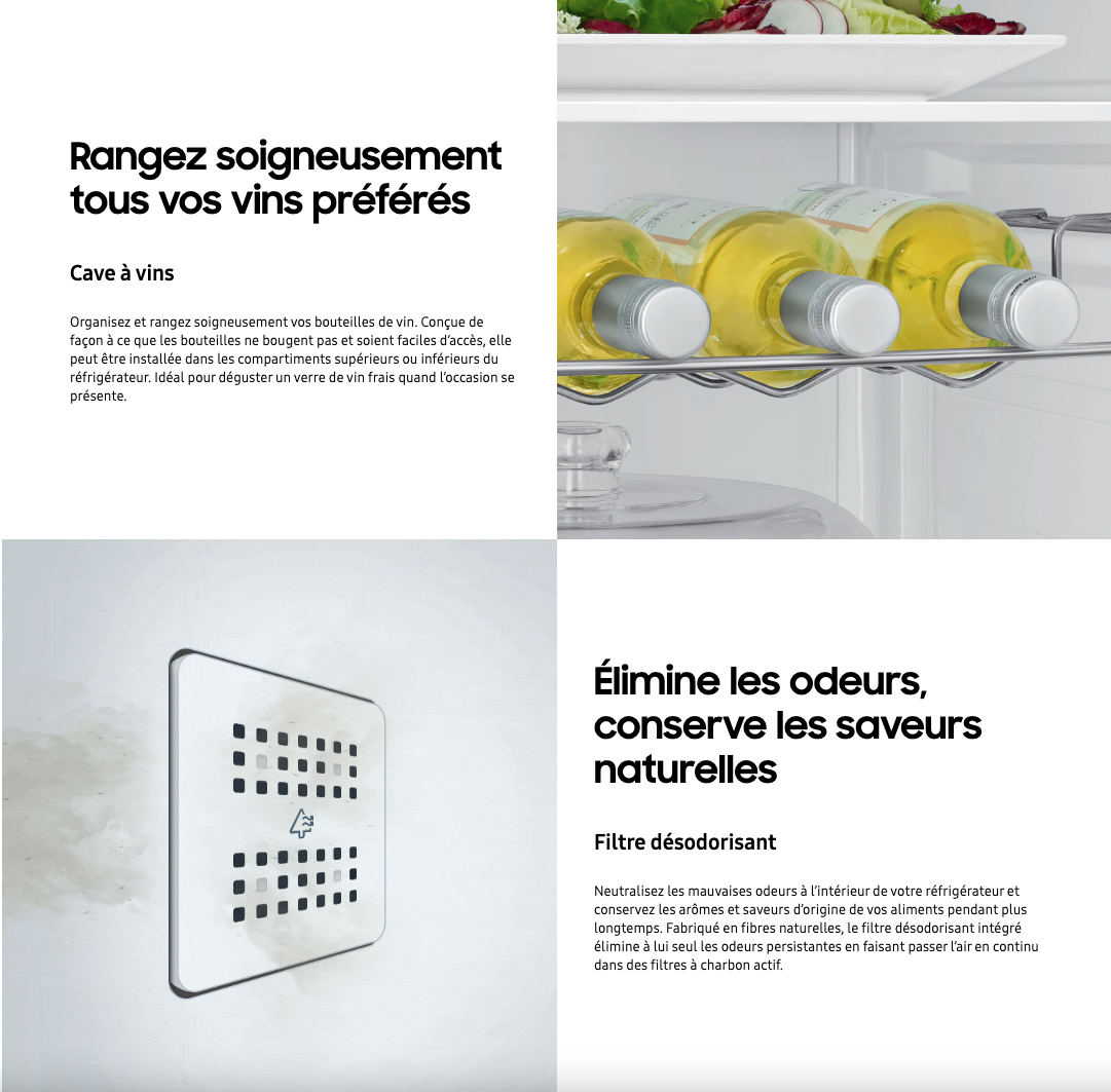 REFRIGERATEUR SAMSUNG SIDE BY SIDE MIROIR FONTAINE RS64R53112A