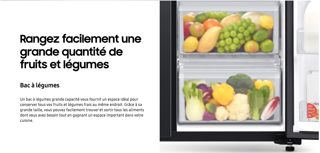 REFRIGERATEUR SAMSUNG SIDE BY SIDE MIROIR FONTAINE RS64R53112A