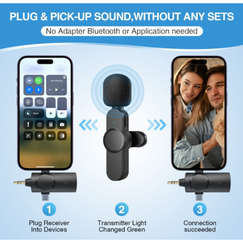 Micro Cravate Sans Fil Avec écran LED - Compatible IPhone, Android, Pour Streaming Et Vlogs