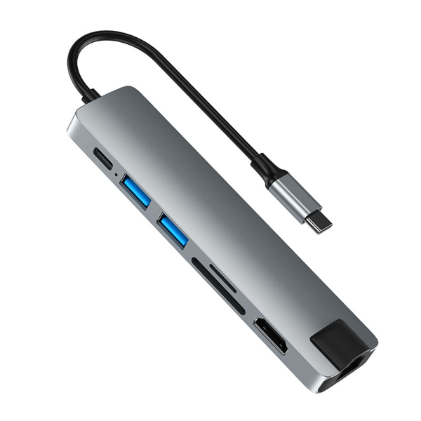 Airsky HC-13LC 7 en 1 de type c HDMI + RJ45 + SD + TF + USB3.0 * 2 + adaptateur PD hub de type C pour macbook - AIRSKY HC-13LC