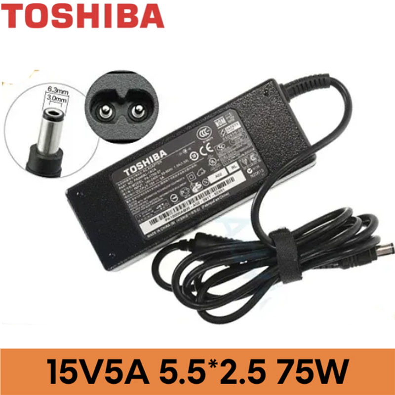 CHARGEUR ORDINATEUR PORTABLE TOSHIBA 15V5A 5.5*2.5