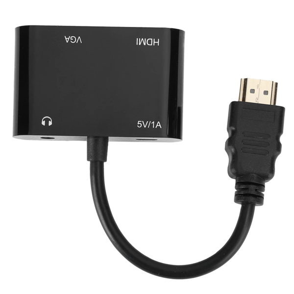 Adaptateur vidéo Full HD 1080P, convertisseur HDMI vers HDMI+VGA, avec câble de chargement Micro-USB, câble Audio 3.5mm - CONVERTISSEUR HDMI TO HDMI+VGA / RS-HDHDVGA – Image 6