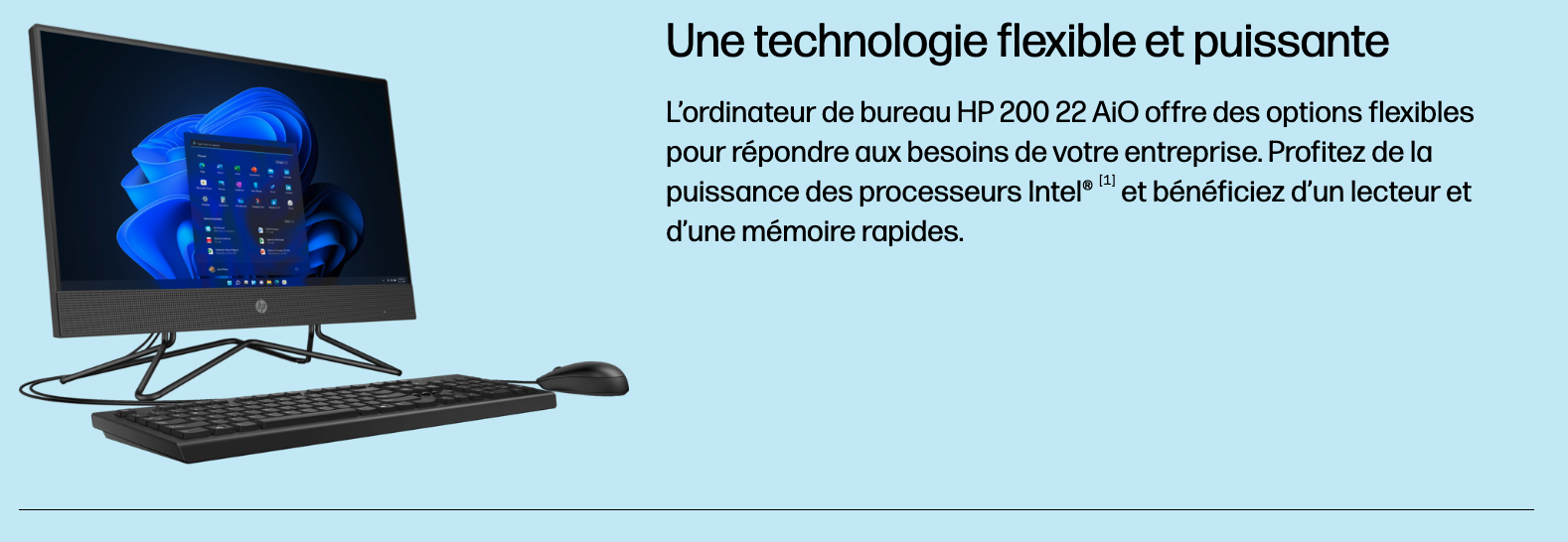 Ordinateur (desktop) HP All-in-One 200 G4 - Intel(R) Core(TM) i5-10210U CPU - 4Gb - 1Tb 22" Full HD Noir
