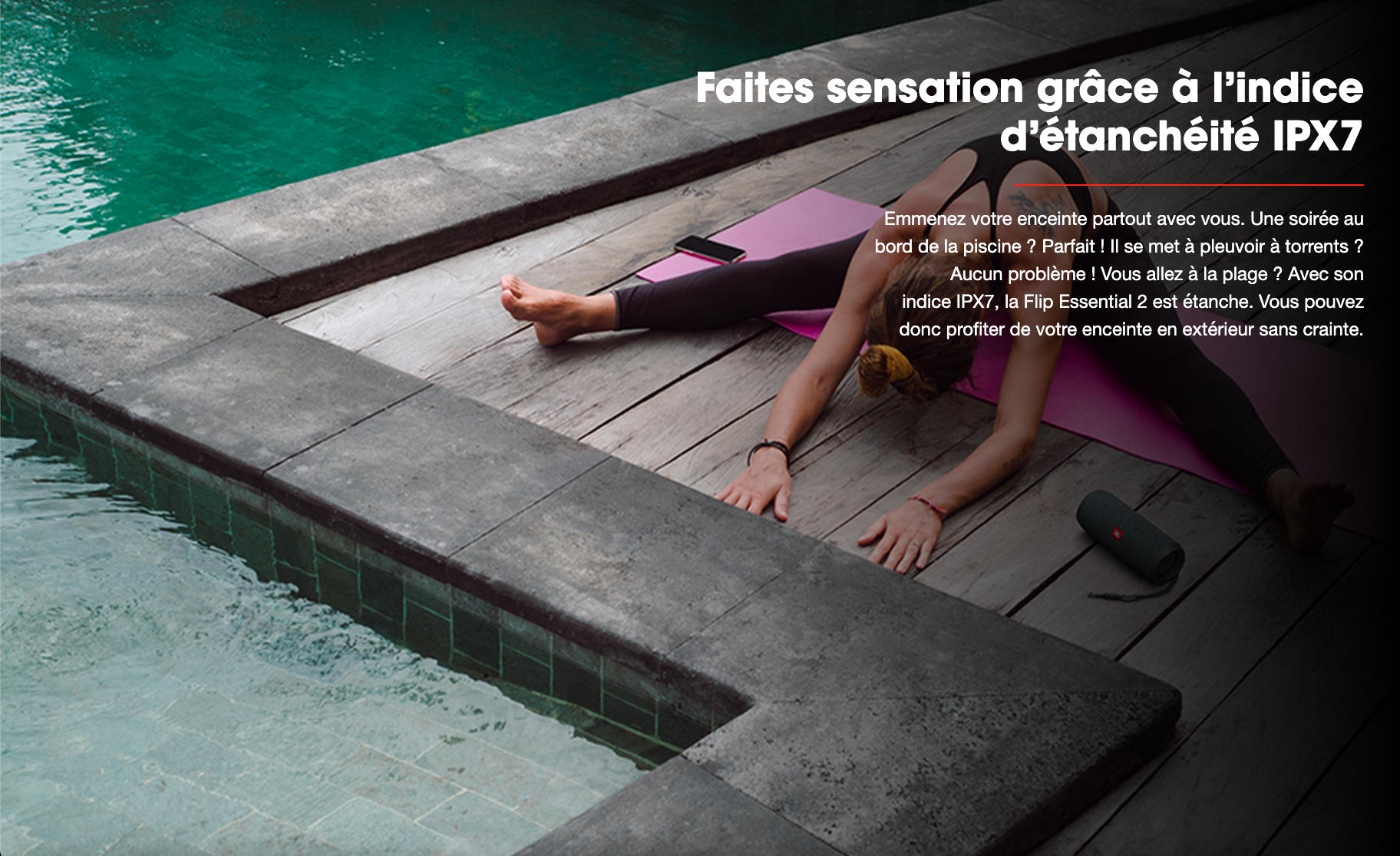 JBL Flip Essential – Enceinte portable sans fil Bluetooth – 16 Watts – Etanche (IPX7) – Autonomie 10 heures