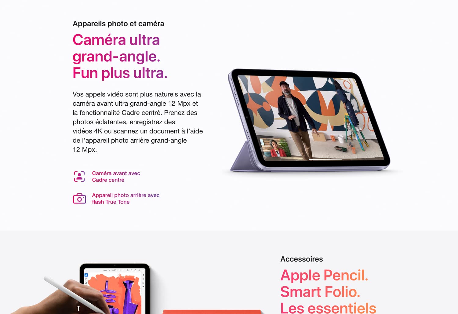 Tablette - Apple A15 Bionic 64 bits - eMMC 256Gb - Écran 8.3" Liquid Retina LED tactile - Wi-Fi AX / Bluetooth 5.0 - Webcam - USB-C - iPadOS 15