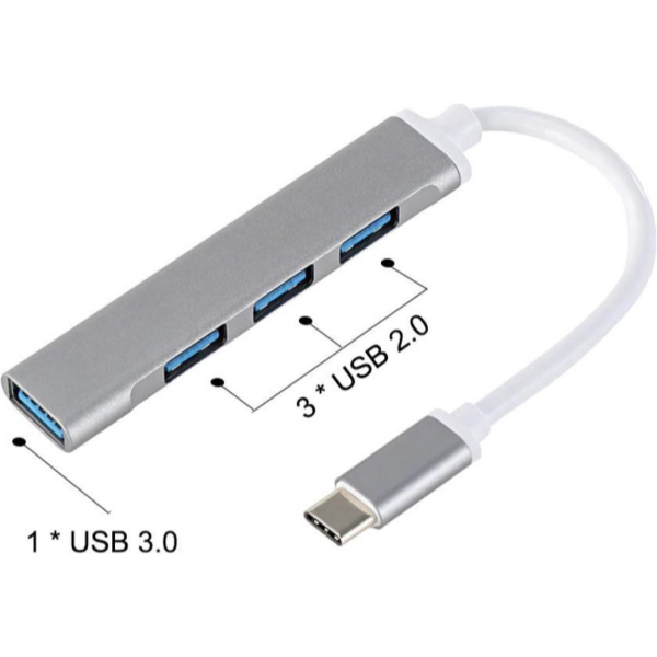 HUB USB-C PASSIF AVEC 3 PORTS USB 2.0 ET 1 PORT USB 3.0 - R SCAR RS-HBTC003 – Image 4