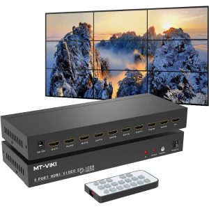 Contrôleur de mur vidéo MT-VIKI 3x3, prise en charge de la sortie HDMI 1080p 60Hz et 1 entrée pour affichage d'épissage TV 9, processeur de mur vidéo 9 canaux - MT-VIKI MT-HD0109 SPLITTER HDMI 9 PORT 4K X 2K