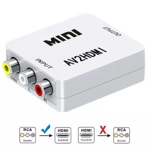 Adaptateur de convertisseur AV vers HDMI, mâle vers femelle RCA, Mini-Composite CVBS vers HDMI AV2HDMI, dernier modèle Full HD - MINI CONVERTISSEUR AV2HDMI / RS-AVHD2