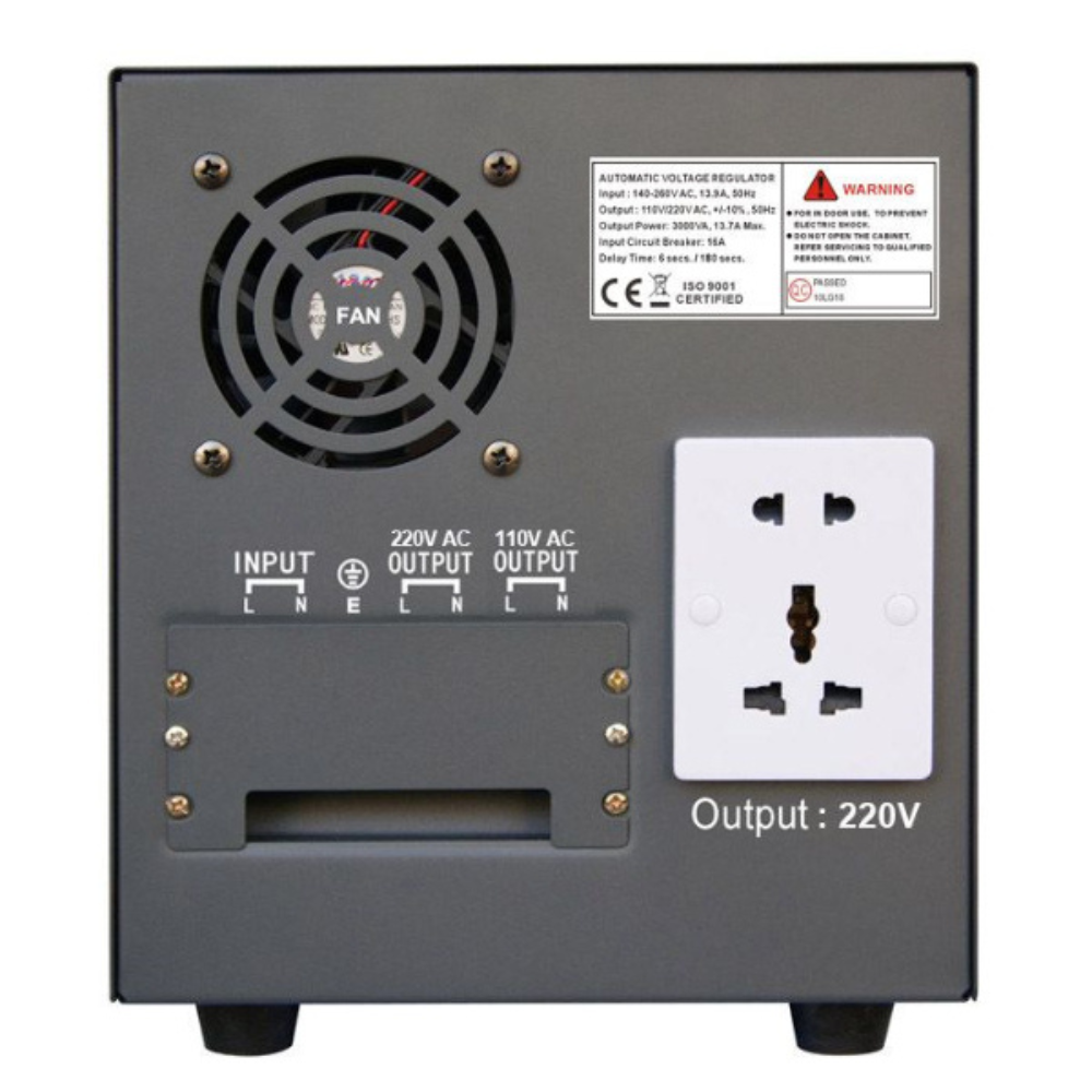 Régulateur de tension automatique à LED 3000VA, contrôle par microprocesseur - R SCAR MCD-3000VA – Image 3