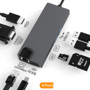 ADAPTATEUR TYPE-C VERS HDTV 8 EN 1 ORIGINAL RSCAR RS-TCHD8IN1 - RSCAR RS-TCHD8IN1 ORIGINAL (TYPE-C TO HDTV 8IN1)