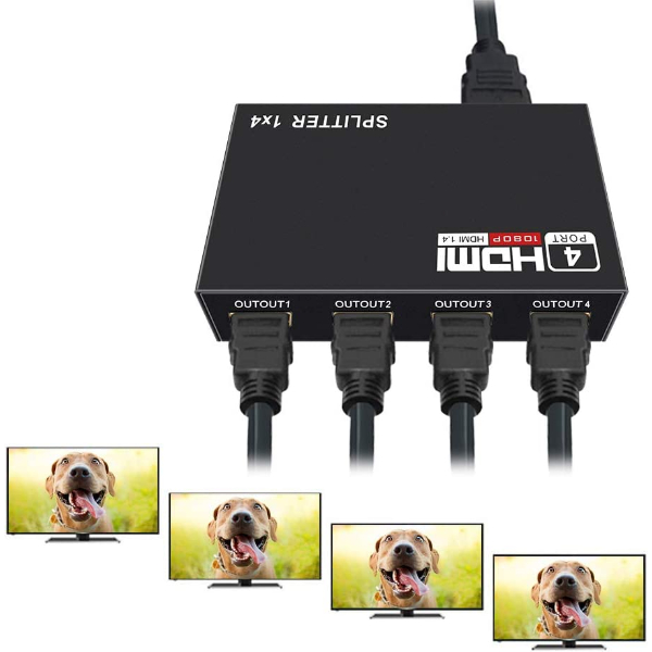 Répartiteur HDMI 1x4 Ports v1.4 Alimenté 4K/2K Full Ultra HD 1080p - SPLITTER HDMI 1X4 4K -ULTRA HD RS-SHD1X4 – Image 2