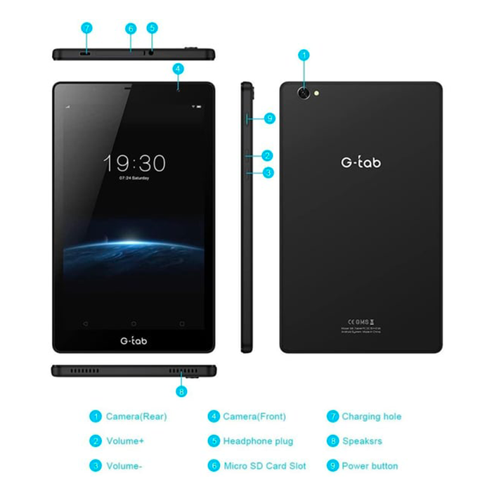 TABLETTE ANDROID 2GB/32GB 8 POUCES MICRO SIM UNIQUE 3G G-TAB S8