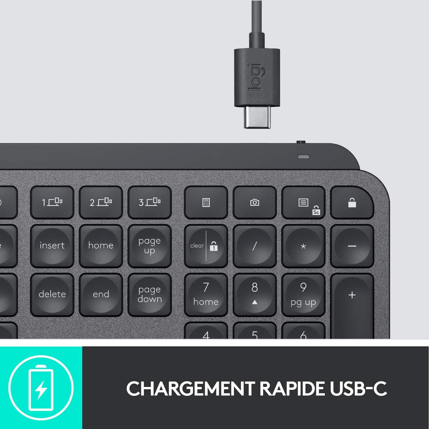 LOGITECH CLAVIER ORDINATEUR MX KEYS ORIGINAL POUR PC/MAC/MACBOOK