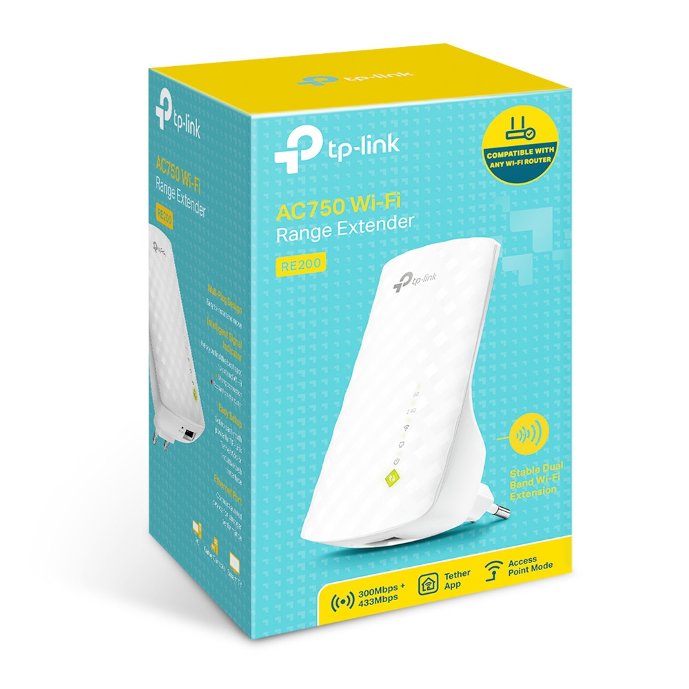 TP-LINK RE200 - Répéteur de signal WiFi AC750 Mbps Dual-Band (AC450 + N300)