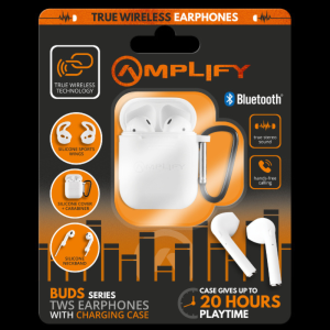 Véritables écouteurs sans fil de la série Amplify AIRBODS avec accessoires en silicone - BLANC - RSCAR AIRPOD RS-1119WT BLANC / BUDS SERIES