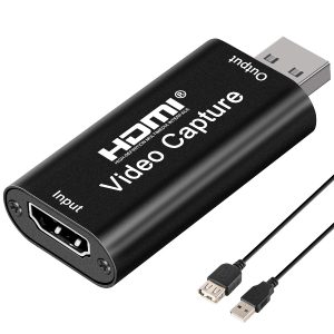Carte de capture vidéo Tobo, HDMI vers USB 2.0 haute définition 1080p 30fps, enregistrement directement sur ordinateur pour les jeux, le streaming, l'enseignement, la vidéoconférence ou la diffusion en direct - VIDEO CAPTURE TOBO/AIRSKY-HU-02