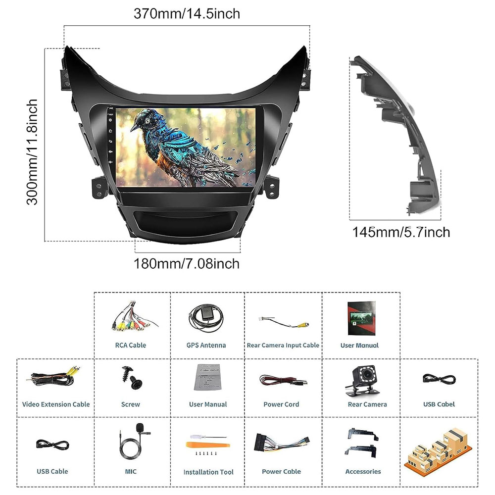 Autoradio Android 11 2 + 32 Go pour Hyundai Elantra 2011 2012 2013 avec Apple Carplay Android Auto écran tactile 9 OU 10" FM RDS HiFi Bluetooth WiFi GPS + caméra de recul et micro Dakar, Diourbel, Fatick, Kaffrine, Kédougou, Kaolack, Kolda, Louga, Matam, Saint Louis, Sédhiou, Tambacounda, Thiès, Ziguinchor