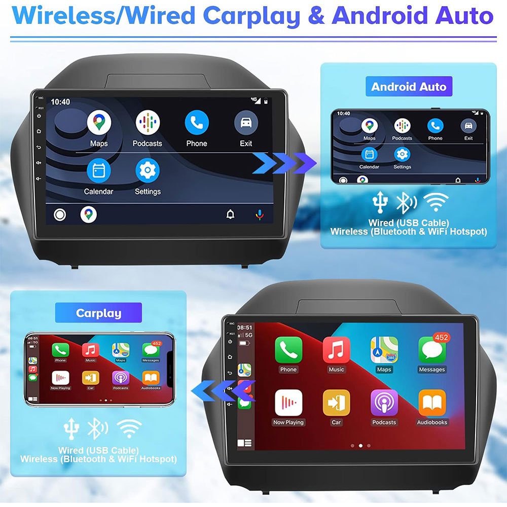 Autoradio Android 11 - 2GB+32G pour Hyundai Tucson 2010-2015 CarPlay Stereo et Android Auto sans fil avec Android Auto, Ecran 9 et 10 GPS Bluetooth HiFi WiFi et Caméra de recul Dakar, Diourbel, Fatick, Kaffrine, Kédougou, Kaolack, Kolda, Louga, Matam, Saint Louis, Sédhiou, Tambacounda, Thiès, Ziguinchor