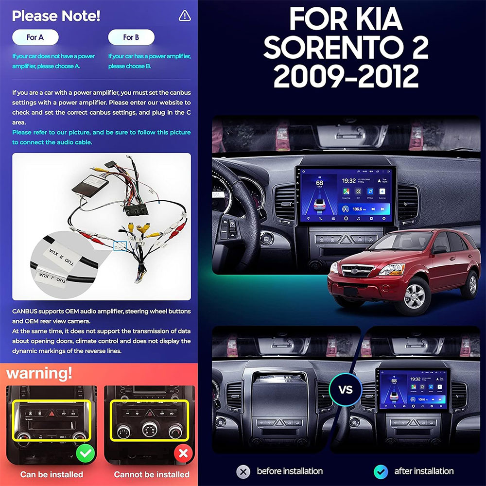 Autoradio Android 11 Pour KIA Sorento 2009-2012 - Navigation GPS Stéréo Radio WiFi 4G Bluetooth Commande au Volant Caméra de recul 2G + 32G Dakar, Diourbel, Fatick, Kaffrine, Kédougou, Kaolack, Kolda, Louga, Matam, Saint Louis, Sédhiou, Tambacounda, Thiès, Ziguinchor
