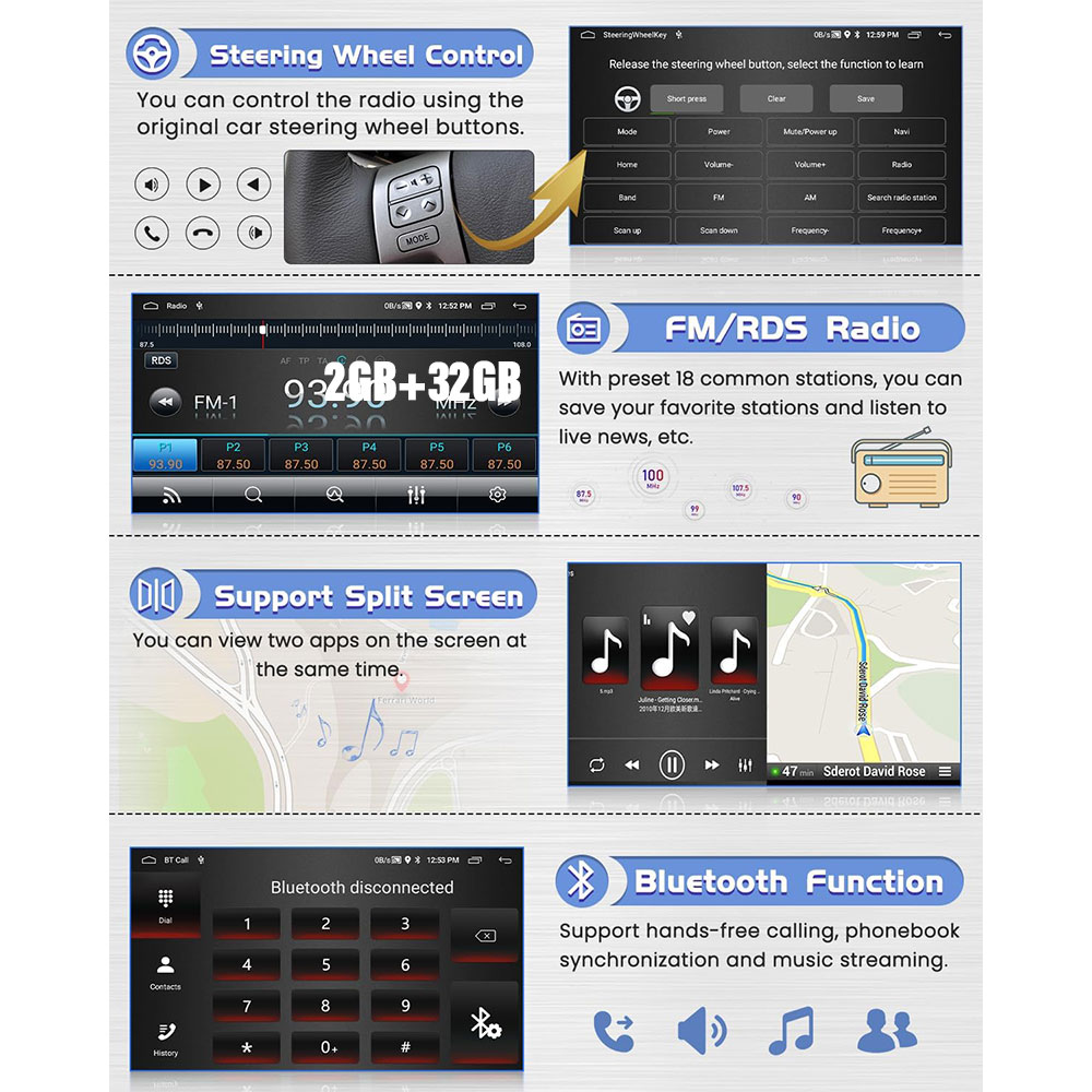 Autoradio Android pour Kia Soul 2014-2017 2GB+32GB CarPlay et Android Auto - Ecran de 9 à. 10 pouces - GPS Mirror Link BT FM RDS AHD WiFi et Camera de recul Dakar, Diourbel, Fatick, Kaffrine, Kédougou, Kaolack, Kolda, Louga, Matam, Saint Louis, Sédhiou, Tambacounda, Thiès, Ziguinchor