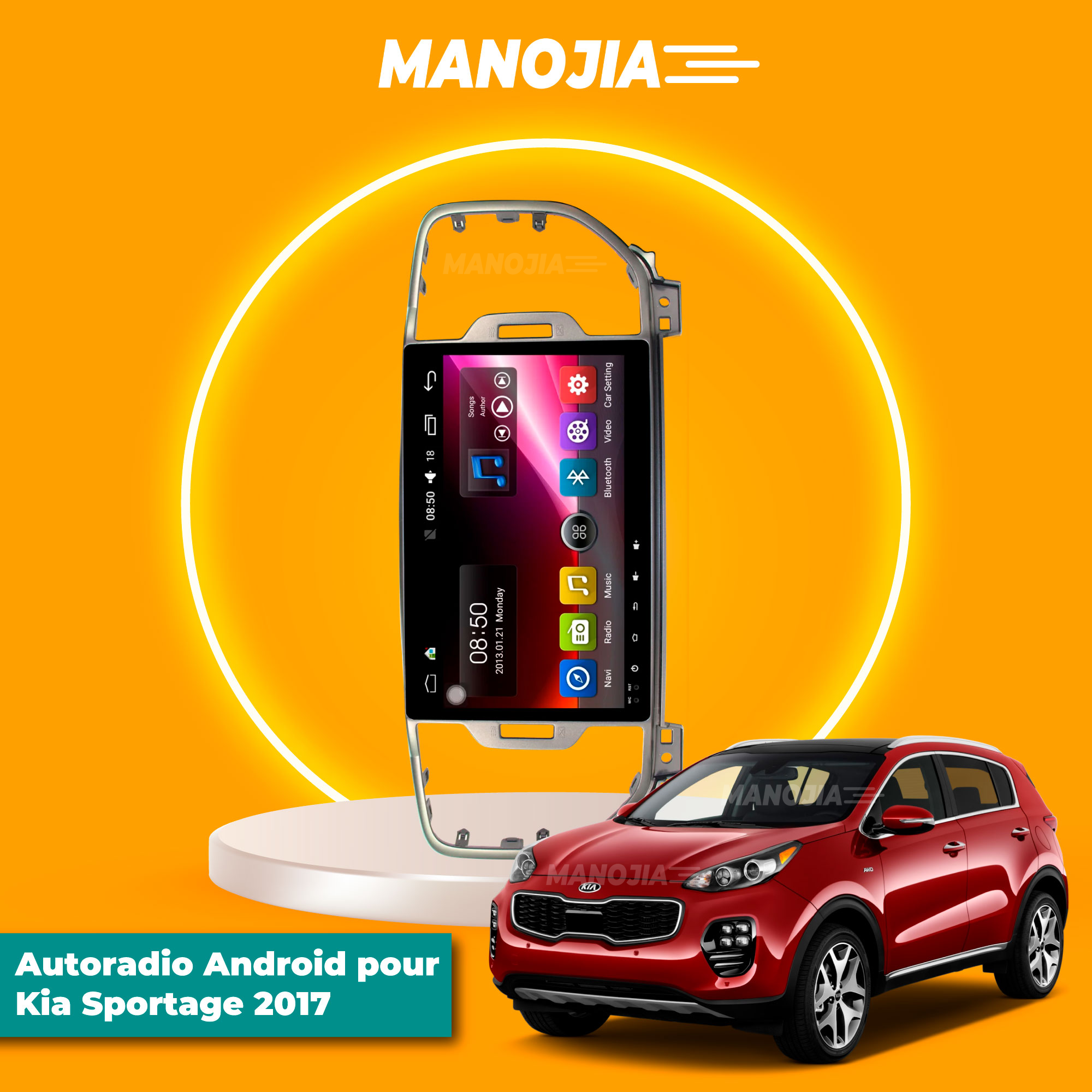 Autoradio Android pour Kia Sportage KX5 2017-2019 - Android 11 avec navigation GPS HiFi Bluetooth FM 9 ou 10" Écran tactile avec caméra de recul