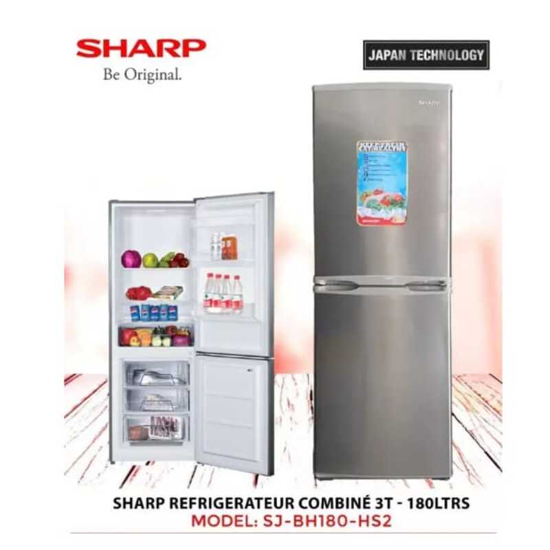 REFRIGERATEUR SHARP COMBINE 3TIROIRS 180LITRES SILVER BH180-HS2