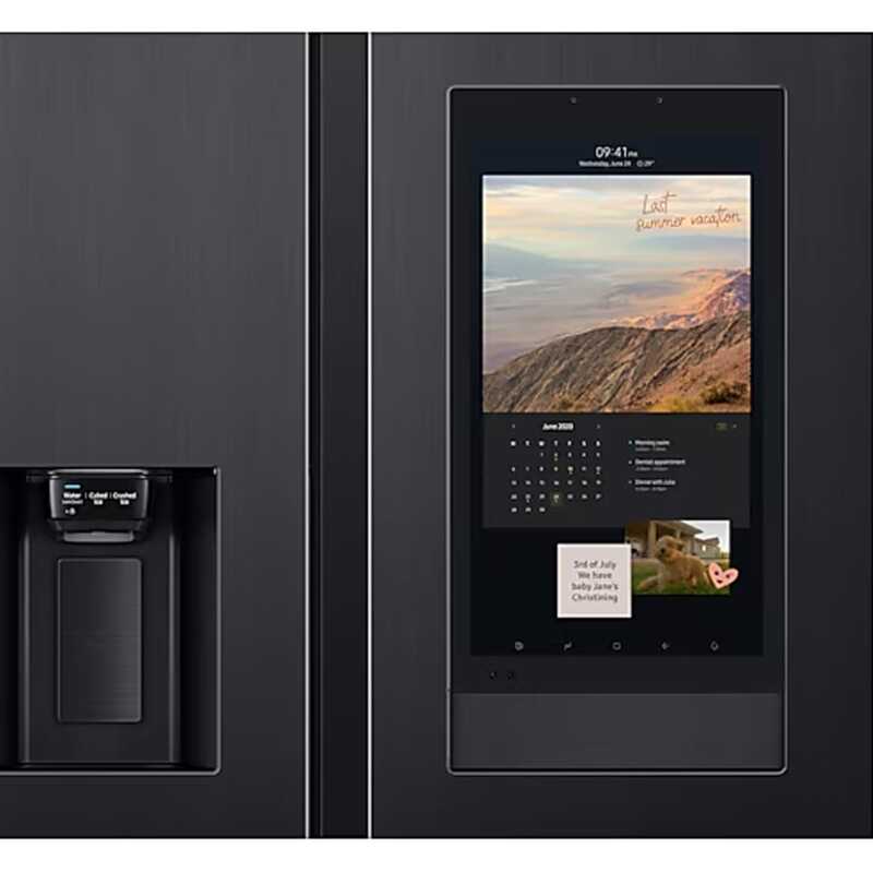 REFRIGERATEUR SAMSUNG SIDE BY SIDE FAMILY 2PORTES AVEC DIST, GLACON ET ECRAN NOIR RS6HA8891B1