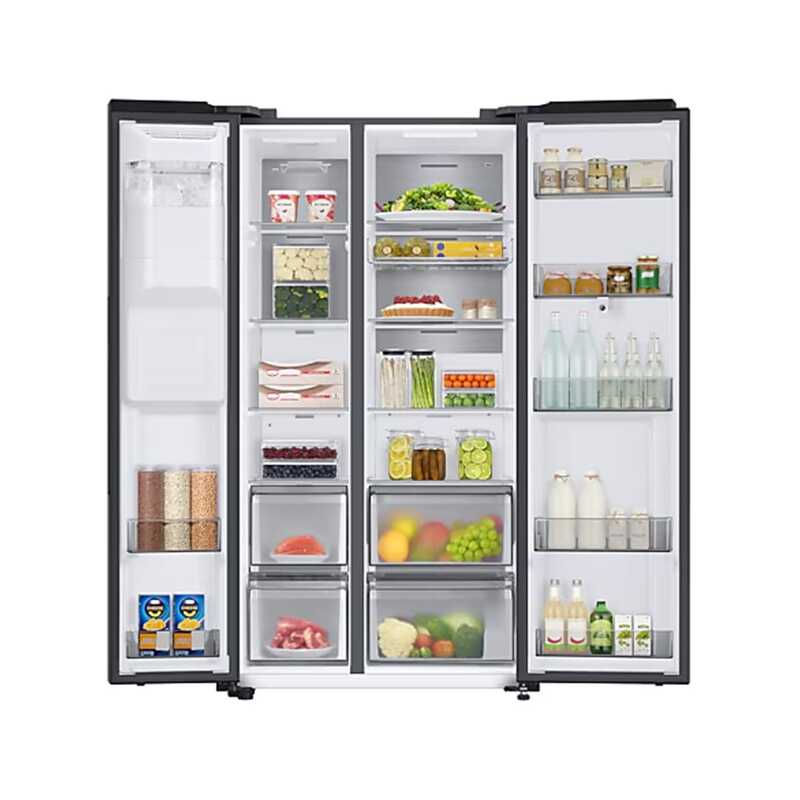 REFRIGERATEUR SAMSUNG SIDE BY SIDE FAMILY 2PORTES AVEC DIST, GLACON ET ECRAN NOIR RS6HA8891B1