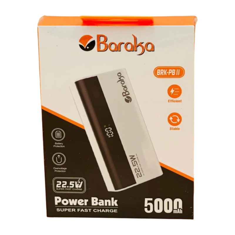 Power Bank 5000mAh Blanc Avec 1 Entrée Micro/Type-C Et 1 Sortie USB + 1 Sortie Type-C