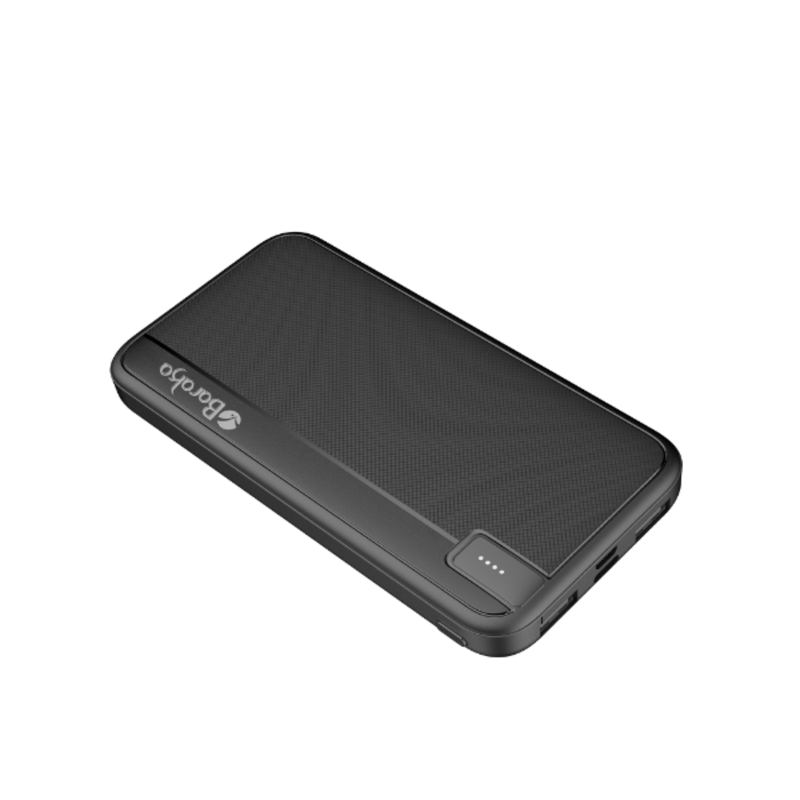 Power Bank 10000mAh Noir Avec 1 Entrée Micro/Type-C Et 2 Sorties USB