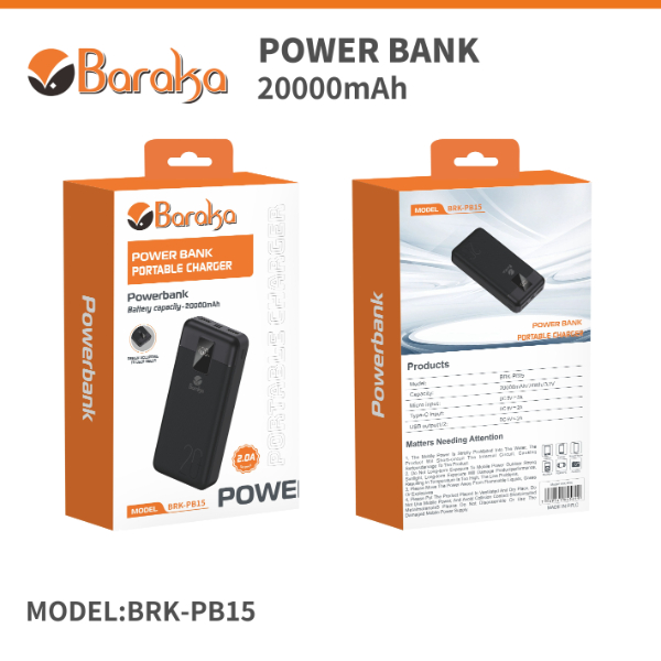 Power Bank 20000mAh Noir Avec 1 Entrée Micro/Type-C Et 2 Sorties USB – Image 6