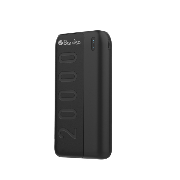 Power Bank 20000mAh Noir Avec 1 Entrée Micro/Type-C Et 2 Sorties USB