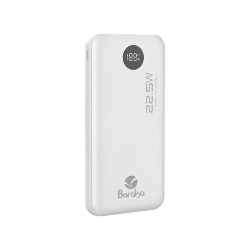Power Bank 10000mAh Blanc Avec 1 Entrée Micro/Type-C Et 1 Sortie Type-C + 2 Sorties USB