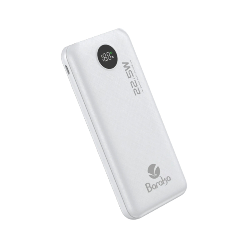 Power Bank 10000mAh Blanc Avec 1 Entrée Micro/Type-C Et 1 Sortie Type-C + 2 Sorties USB