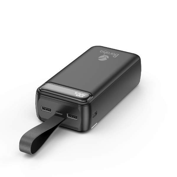 Power Bank 30000mAh Noir Avec 1 Entrée Micro/Type-C Et 2 Sorties USB – Image 2