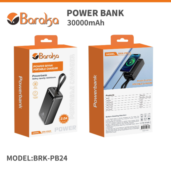Power Bank 30000mAh Noir Avec 1 Entrée Micro/Type-C Et 2 Sorties USB – Image 6