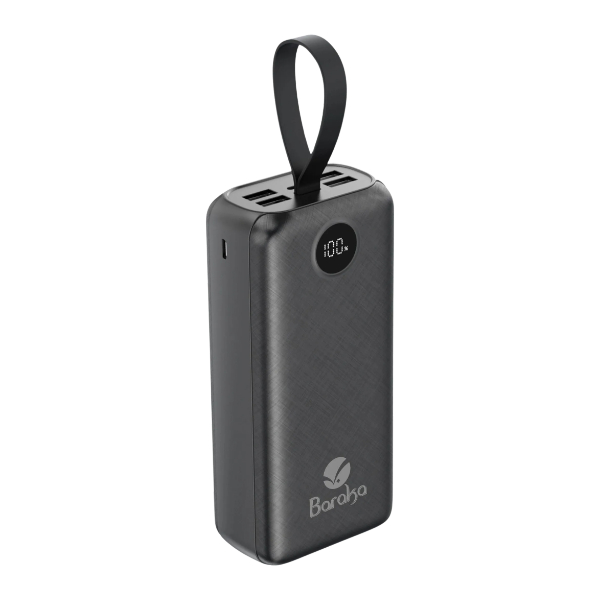 Power Bank 30000mAh Noir Avec 1 Entrée Micro/Type-C Et 4 Sorties USB – Image 3