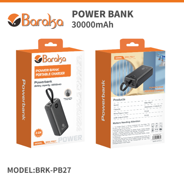 Power Bank 30000mAh Noir Avec 1 Entrée Micro/Type-C Et 4 Sorties USB – Image 6