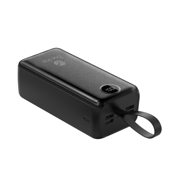 Power Bank 40000mAh Noir Avec 1 Entrée Micro/Type-C Et 4 Sorties USB