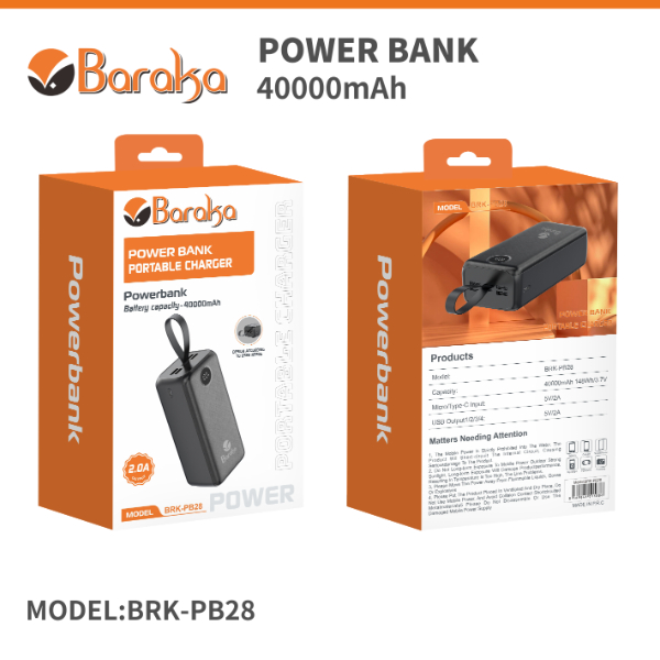 Power Bank 40000mAh Noir Avec 1 Entrée Micro/Type-C Et 4 Sorties USB – Image 6