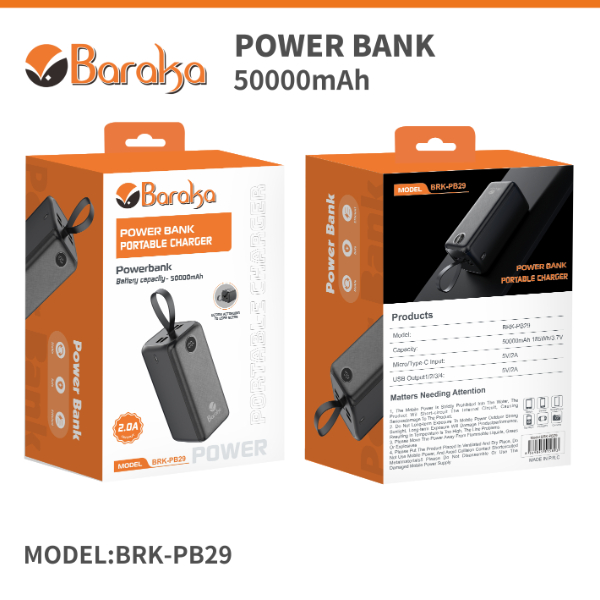 Power Bank 50000mAh Noir Avec 1 Entrée Micro/Type-C Et 4 Sorties USB – Image 6